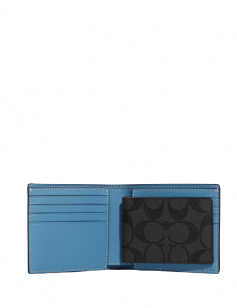 Coach 3-in-1 Signature Wallet - Charcoal/Black - Size
