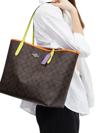 COACH®  City Tote In Colorblock Signature Canvas