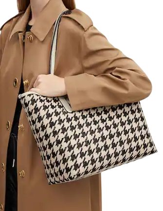 Coach Bags | Coach City Tote with Houndstooth Print Cj626 | Color: Black/Blue | Size: Os | Lucky_Ashley's Closet