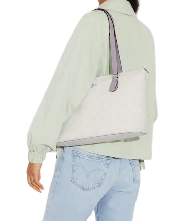 Coach CH504 Gallery Tote In Signature Canvas IN Light Khaki Chalk