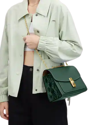 Coach logo-embossed Leather Shoulder Bag - Green