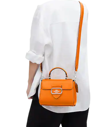 Orange Saffiano Leather Top-handle Bag