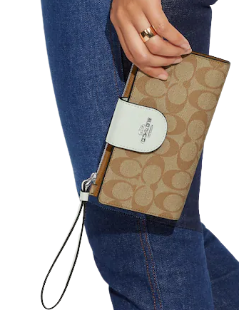 Coach Tech Wallet In Colorblock Signature Canvas