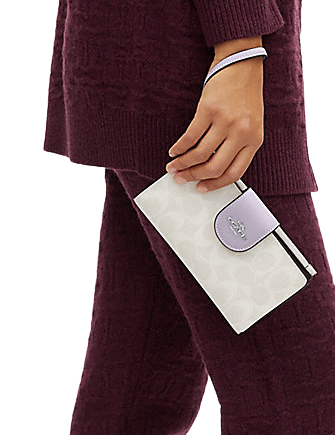 Coach TECH WALLET IN SIGNATURE CANVAS WITH LIPS PRINT Brown - $169 (39% Off  Retail) New With Tags - From Juli