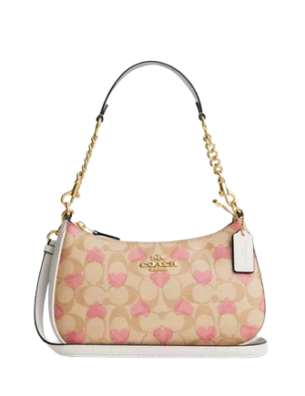 Coach Teri Shoulder Bag In Signature Canvas With Heart Print 