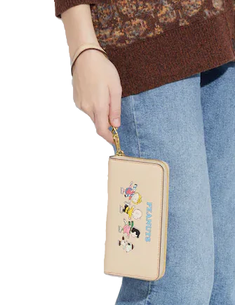 Coach Coach X Peanuts Long Zip Around Wallet With Snoopy And