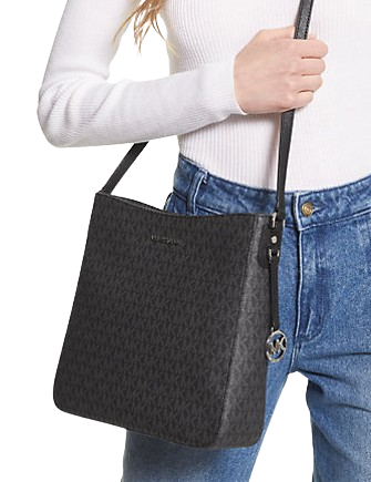 MICHAEL KORS Jet Set Travel Black Leather Large Messenger Crossbody purchases Bag