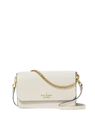 kate spade white purse with gold chain