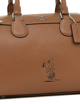 Coach Mini Bennett Satchel Snoopy Collaboration model Handbag Brown Bag