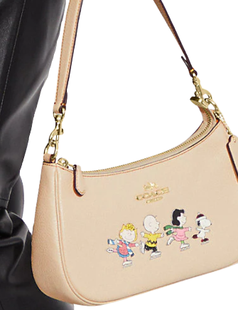 Coach CE861 Coach X Peanuts Teri Shoulder Bag With Snoopy In Gold/Ivory  Multi 