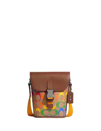 COACH Phone Crossbody In Rainbow Signature Canvas