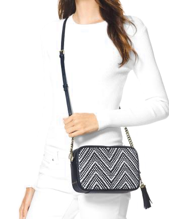 Michael Michael Kors Woven Chevron Leather Camera Bag Brixton Baker