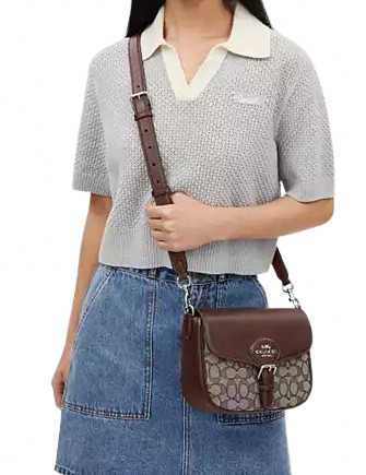 Coach Amelia Saddle Bag In Signature Jacquard