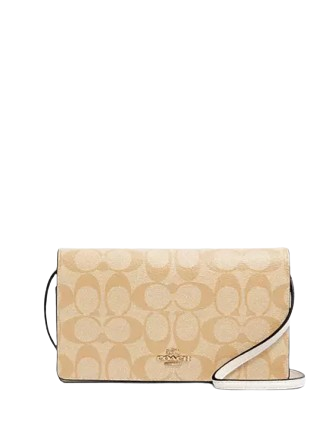 Coach Anna Foldover Clutch Crossbody In Signature Canvas