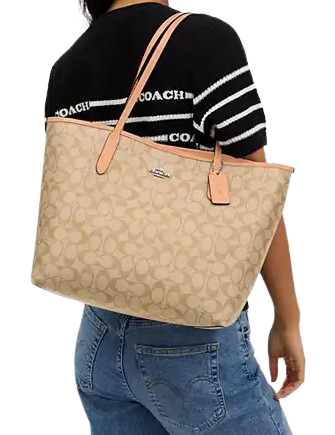 Coach City Tote In Signature Canvas