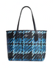 Coach City Tote With Graphic Plaid Print