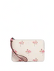 Coach Corner Zip Wristlet With Flamingo Print