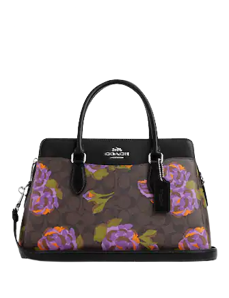 Coach Darcie Carryall In Signature Canvas With Rose Print