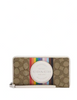 Coach Dempsey Large Phone Wallet In Signature Jacquard With Rainbow Stripe And Coach Patch