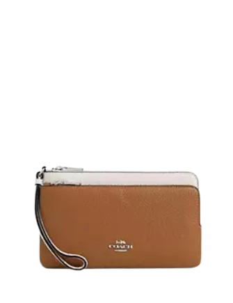 Coach Double Zip Wallet In Colorblock