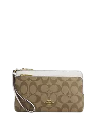 Coach Double Zip Wallet In Signature Canvas