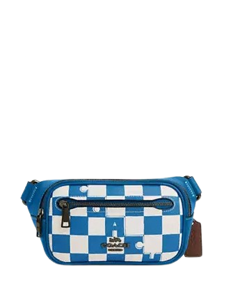 Coach Elias Mini Belt Bag With Checkerboard Print