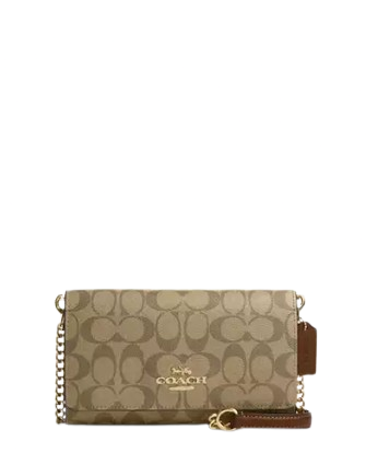 Coach Flap Clutch Crossbody In Signature Canvas | Brixton Baker