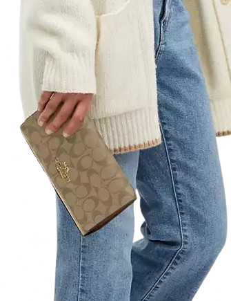 Coach Flap Clutch Crossbody In Signature Canvas | Brixton Baker