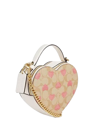 Coach Heart Crossbody In Signature Canvas With Heart Print