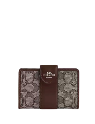 Coach Medium Corner Zip Wallet In Signature Jacquard