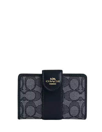 Coach Medium Corner Zip Wallet In Signature Jacquard