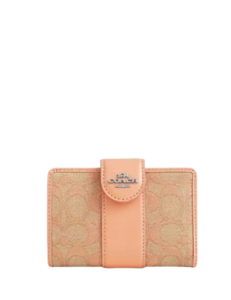 Coach Medium Corner Zip Wallet In Signature Jacquard