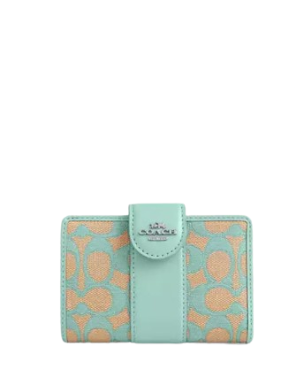 Coach Medium Corner Zip Wallet In Signature Jacquard