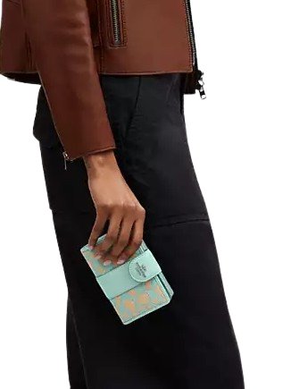 Coach Medium Corner Zip Wallet In Signature Jacquard