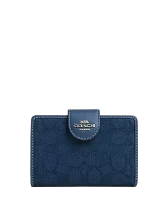 Coach Medium Corner Zip Wallet In Signature Jacquard