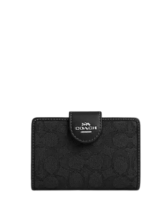 Coach Medium Corner Zip Wallet In Signature Jacquard