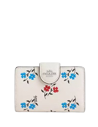 Coach Medium Corner Zip Wallet With Floral Print