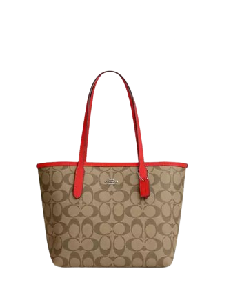 Coach Mini City Tote In Signature Canvas