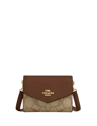 Coach Mini Envelope Wallet With Strap In Signature Canvas