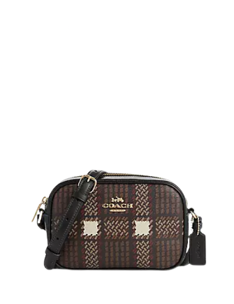 Coach Mini Jamie Camera Bag With Plaid Print