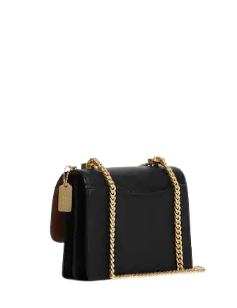 Coach, Bags, Crossbody Coach Bag Black Brown And Gold With Gold Chain  Strap