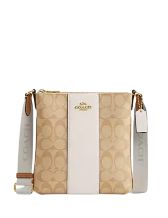 Coach Mini Rowan File Bag In Signature Canvas With Stripe