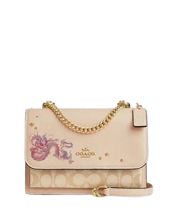 Coach New Year Klare Crossbody With Signature Canvas And Dragon