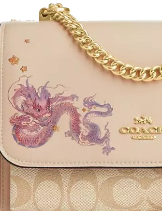 Coach New Year Klare Crossbody With Signature Canvas And Dragon