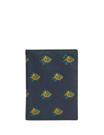 Coach Passport Card Case With Fish Print