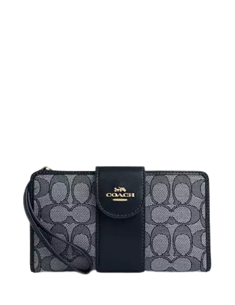 Coach Phone Wallet In Signature Jacquard