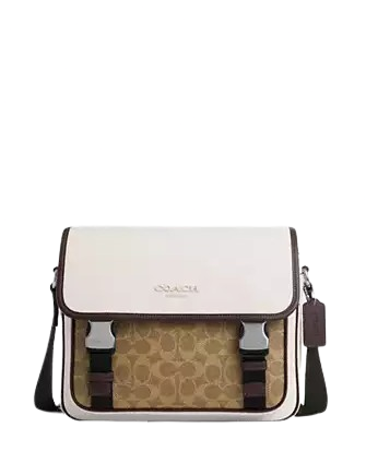 Coach Racer Messenger In Colorblock Signature Canvas