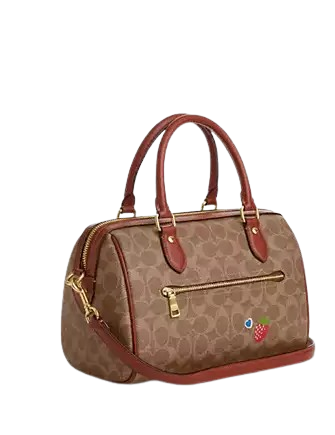 Coach Rowan Satchel Bag In Signature Canvas With Sticker Print