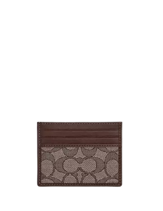 Coach Slim Id Card Case In Signature Jacquard