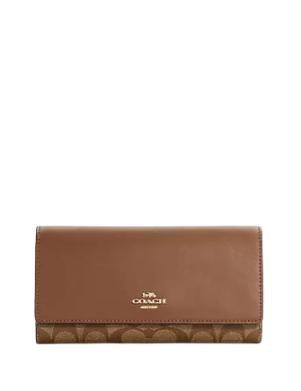 Coach Slim Trifold Wallet In Signature Canvas